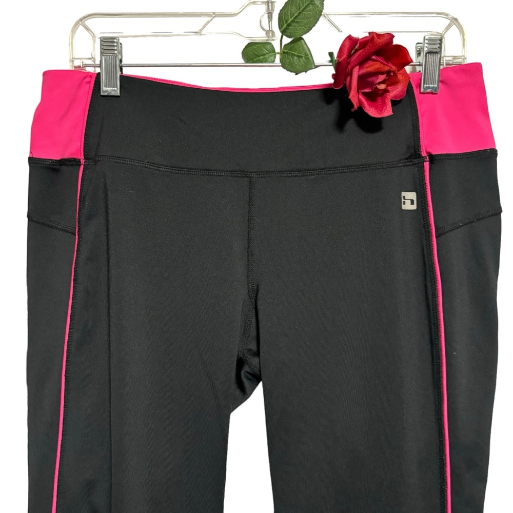HIND Athletic Pants LG black fuchsia pink LIKE NEW